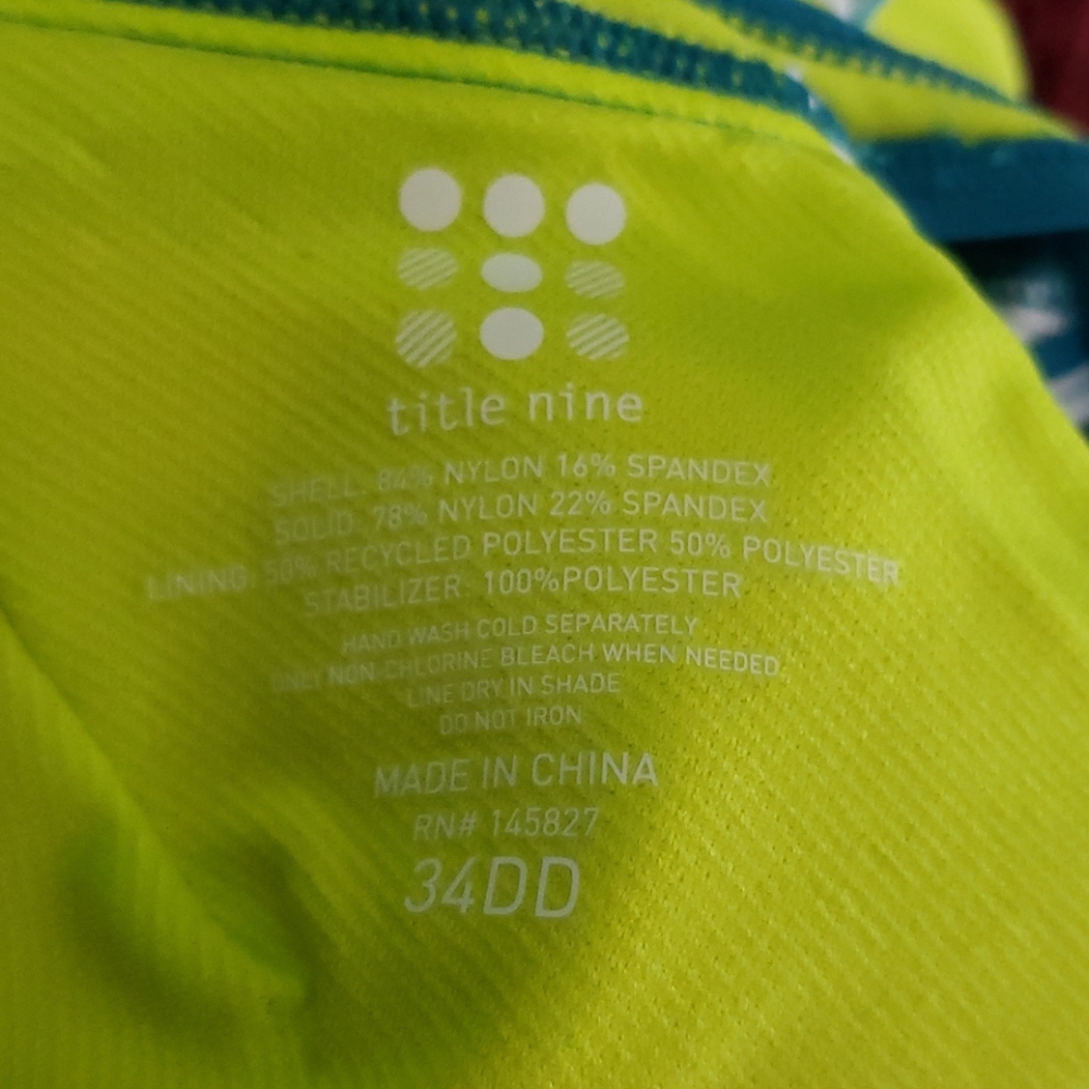TITLE NINE Stripe Pele Tankini Swim Top 34DD NEW - Picture 9 of 11